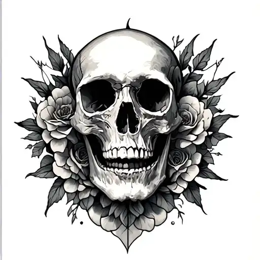never die attitude but include a line memento mori tattoo design idea