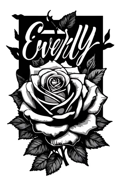 "Everly" roses tattoo design idea