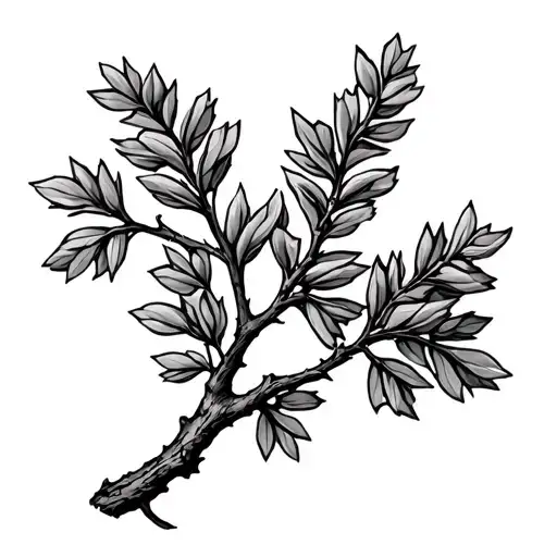 juniper tree branch tattoo design idea