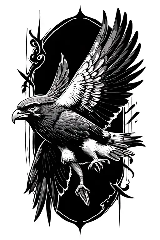 falcon diving tattoo design idea
