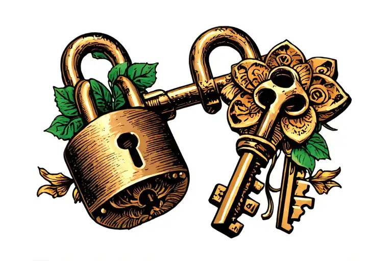 Key And A Lock tattoo design idea