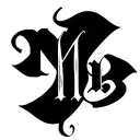 letter mb written in cursive writing tattoo design idea