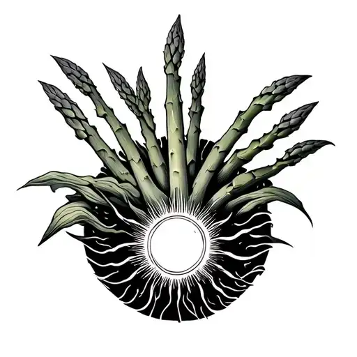Asparagus sea and sun tattoo design idea