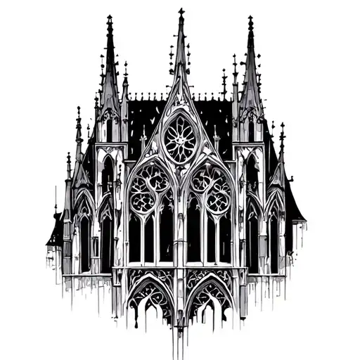 gothic architecture patterns tattoo design idea