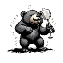 we bear bears cartoon drunk tattoo design idea
