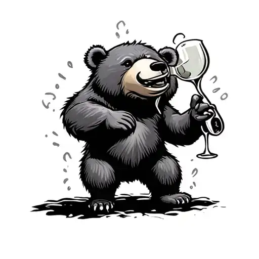 we bear bears cartoon drunk tattoo design idea