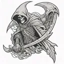 reaper with broken sickle tattoo design idea