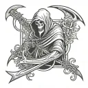 reaper with broken sickle tattoo design idea