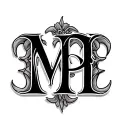 name initials M & P intertwined tattoo design idea