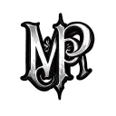 name initials M & P intertwined tattoo design idea