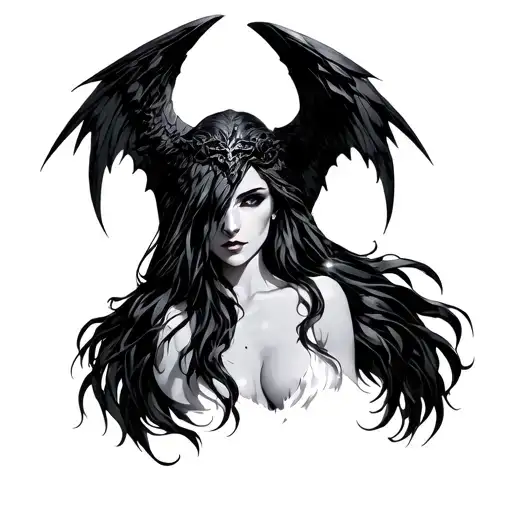 morrigan Irish goddes tattoo design idea