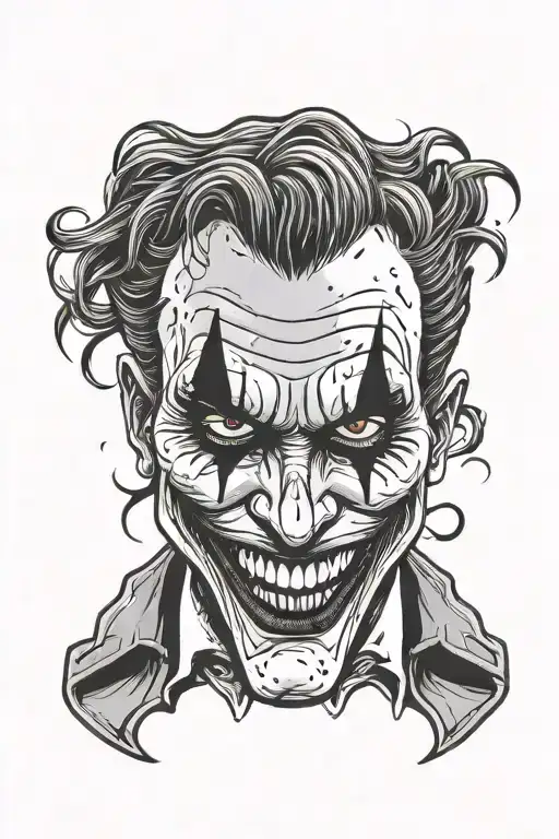 joker face tattoo design idea