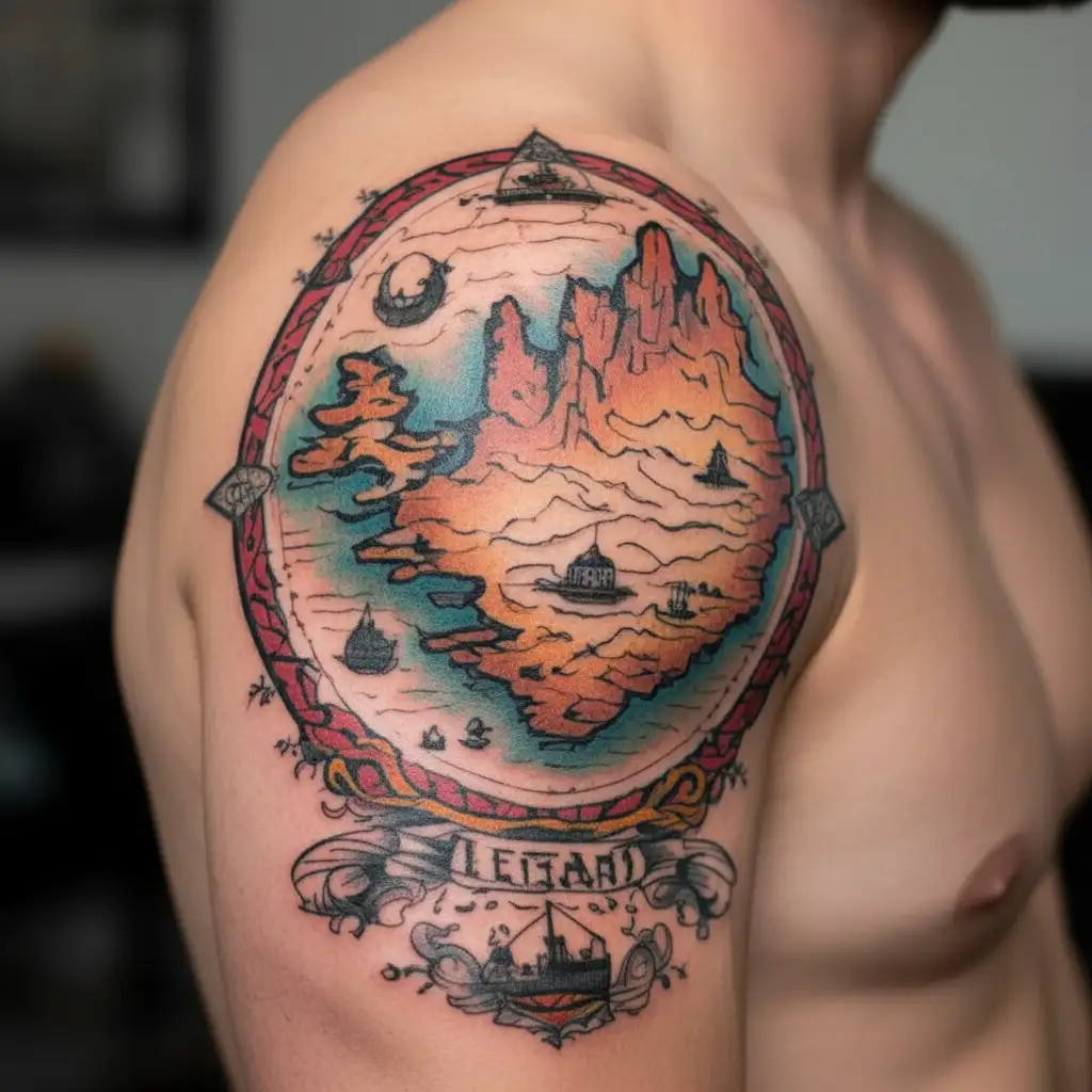 map of iceland tattoo design idea