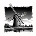 Dutch Windmill tattoo design idea