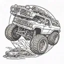 monster truck tattoo design idea