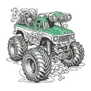 monster truck tattoo design idea
