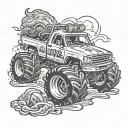 monster truck tattoo design idea