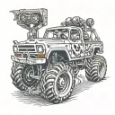 monster truck tattoo design idea