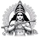 Krishna playing the flute tattoo design idea