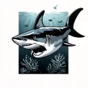 black tip reef Shark tattoo design idea