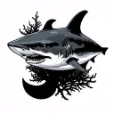 black tip reef Shark tattoo design idea