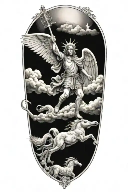 saint michel victory day: 15th tattoo design idea