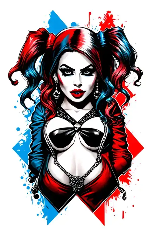 harley quinn rhombuses tattoo design idea