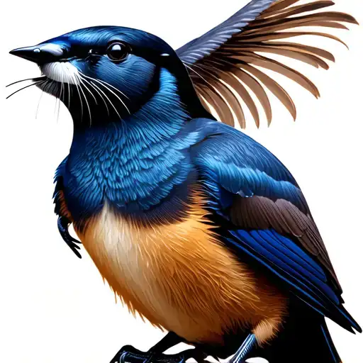 Eurasian Magpie (england) x2  with english the Willow the wisp Water otters (Germany) with the nixie who is singingBlac tattoo design idea