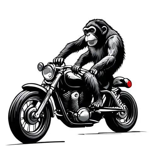 monkey riding tattoo design idea