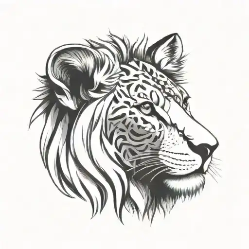 christian lion head tattoo design idea
