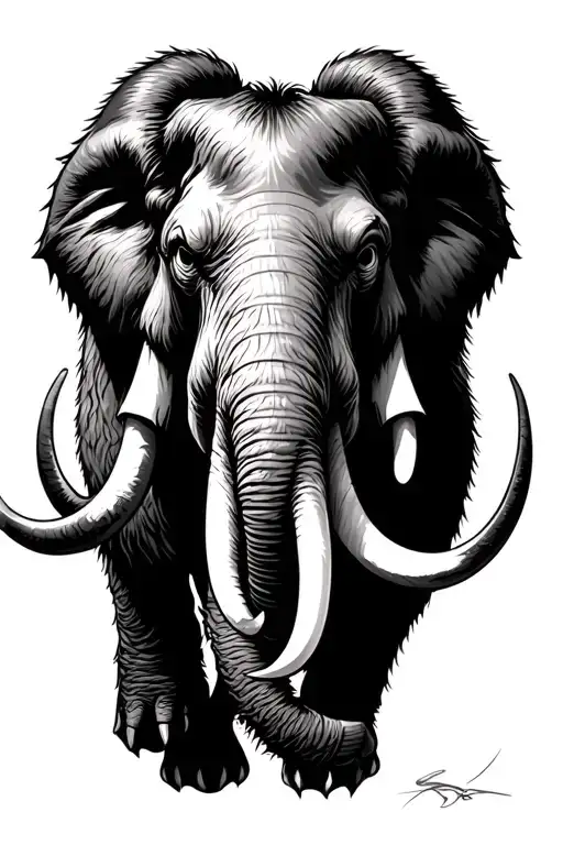 war mammoth tattoo design idea