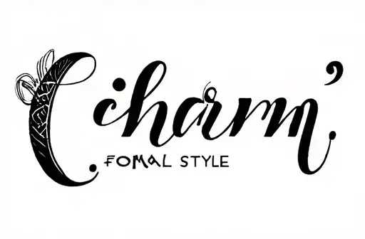 "charm" tattoo design idea