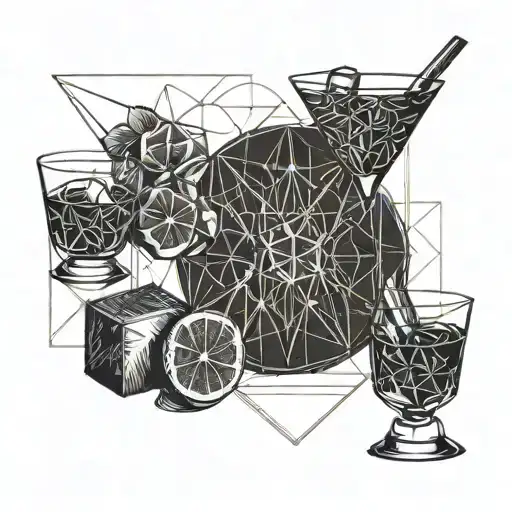 negroni cocktail tattoo design idea