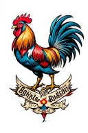rooster fight tattoo design idea