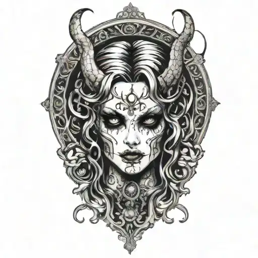 Demoness tattoo design idea