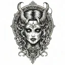 Demoness tattoo design idea