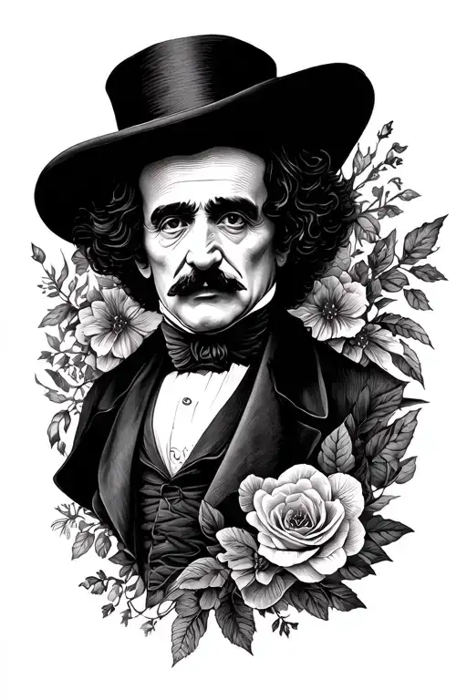 A tattoo that combines the themes of all of Edgar Allan Poe’s stories tattoo design idea