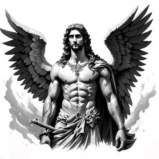 Archangel Michael Wings tattoo design idea