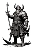 birthday month viking warrior tattoo design idea