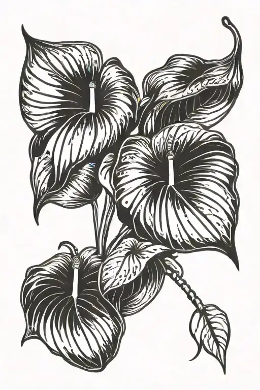 anthurium clarinervium cyber tribal tattoo inspired tattoo design idea