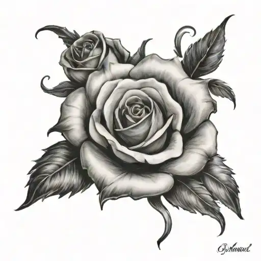 carnival roses mathew 19:6 Giselle tattoo design idea
