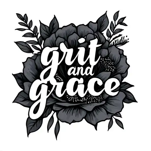 Grit and grace written tattoo design idea