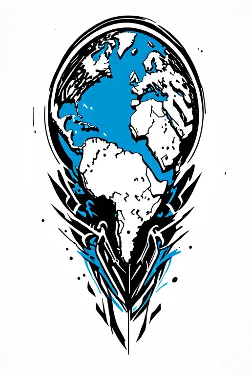 World Map tattoo design idea
