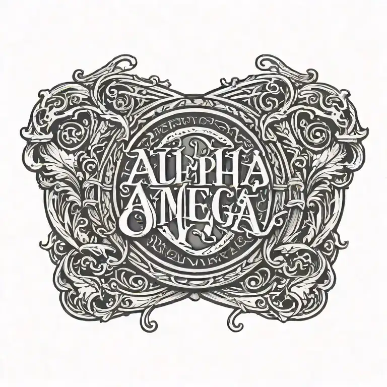 alpha omega logo tattoo design idea