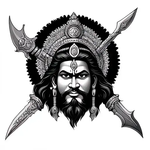 shiva Murugan Hanuman weapons tattoo design idea