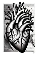 "disparity" Heart and brain tattoo design idea