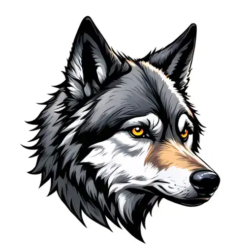 three eye wolf tattoo design idea