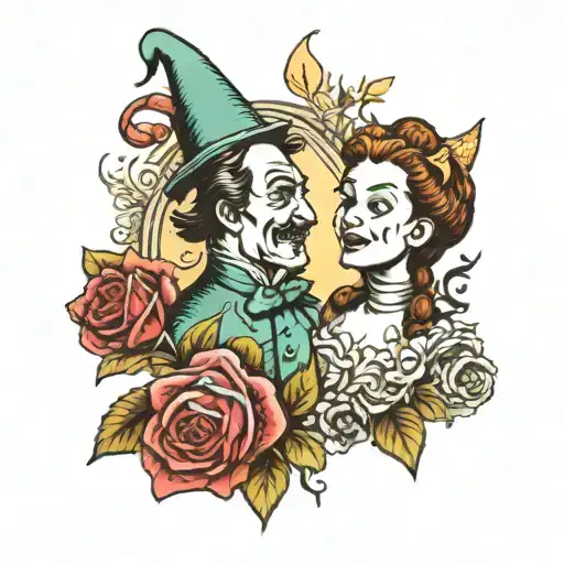Wizard of Oz theme tattoo sleeve tattoo design idea