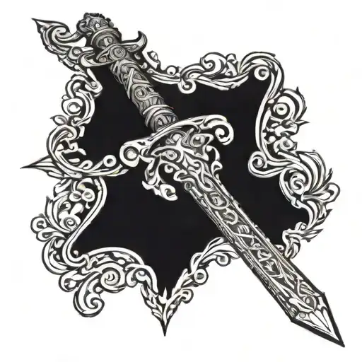 King Arthur's sword tattoo design idea