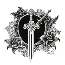 King Arthur's sword tattoo design idea